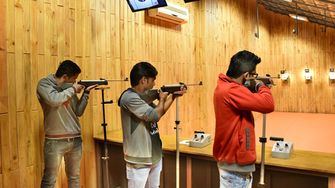 Test your shooting skills at shooting range in Della Adventure